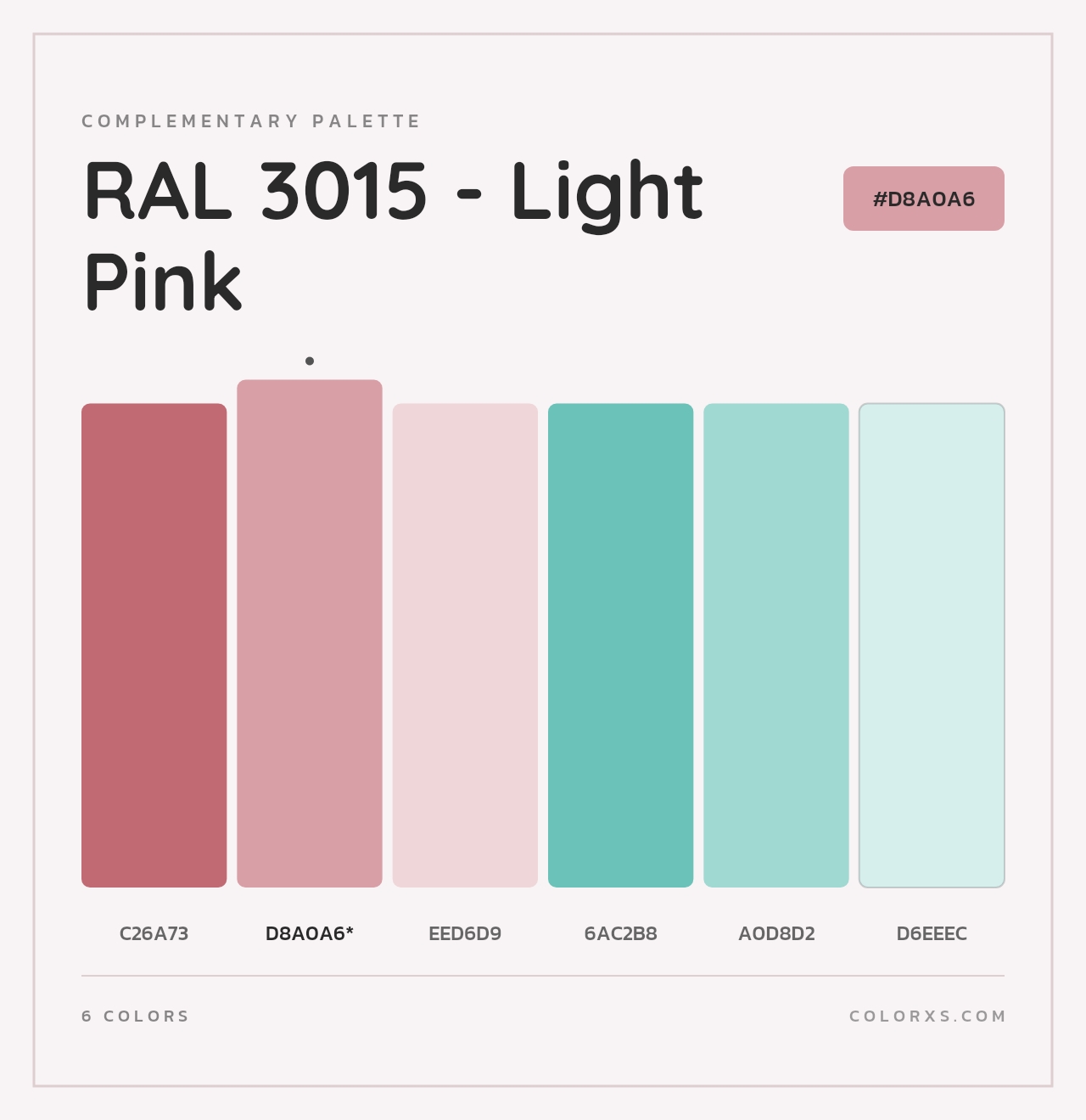 RAL 3015 - Light Pink - Complementary Color Palette