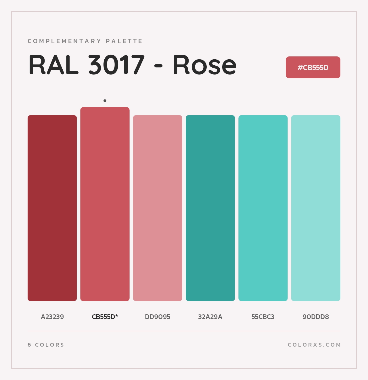 RAL 3017 - Rose - Complementary Color Palette