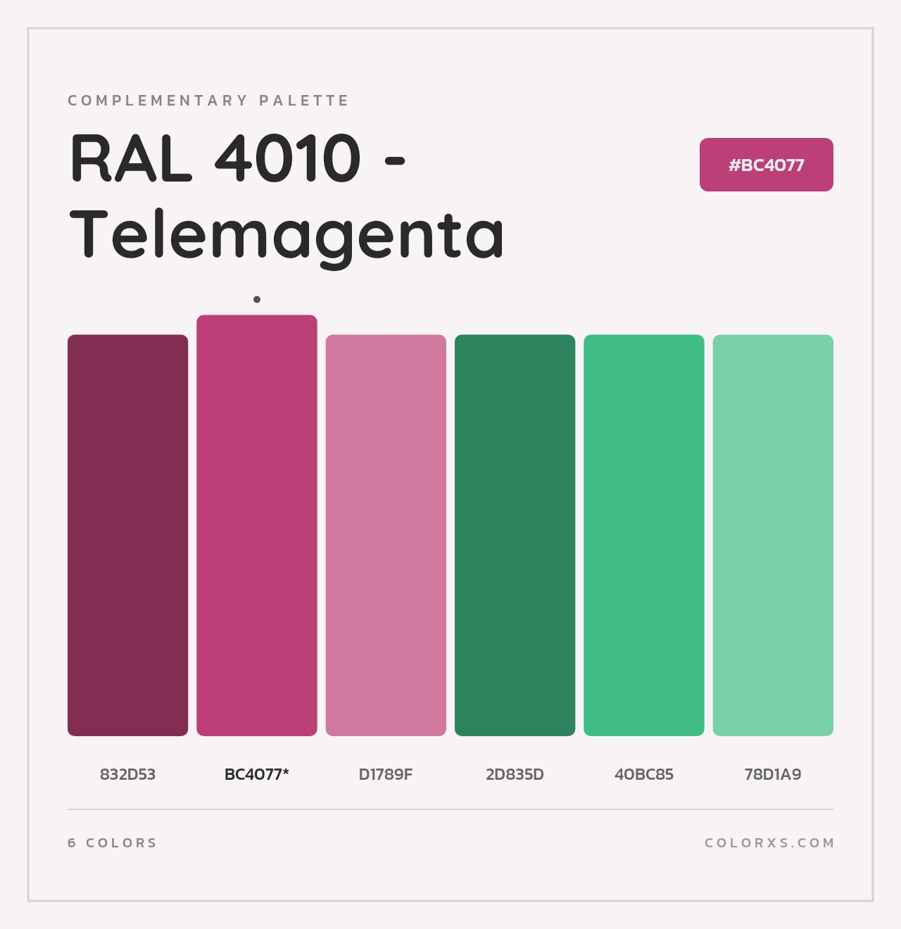 RAL 4010 - Telemagenta - Complementary Color Palette