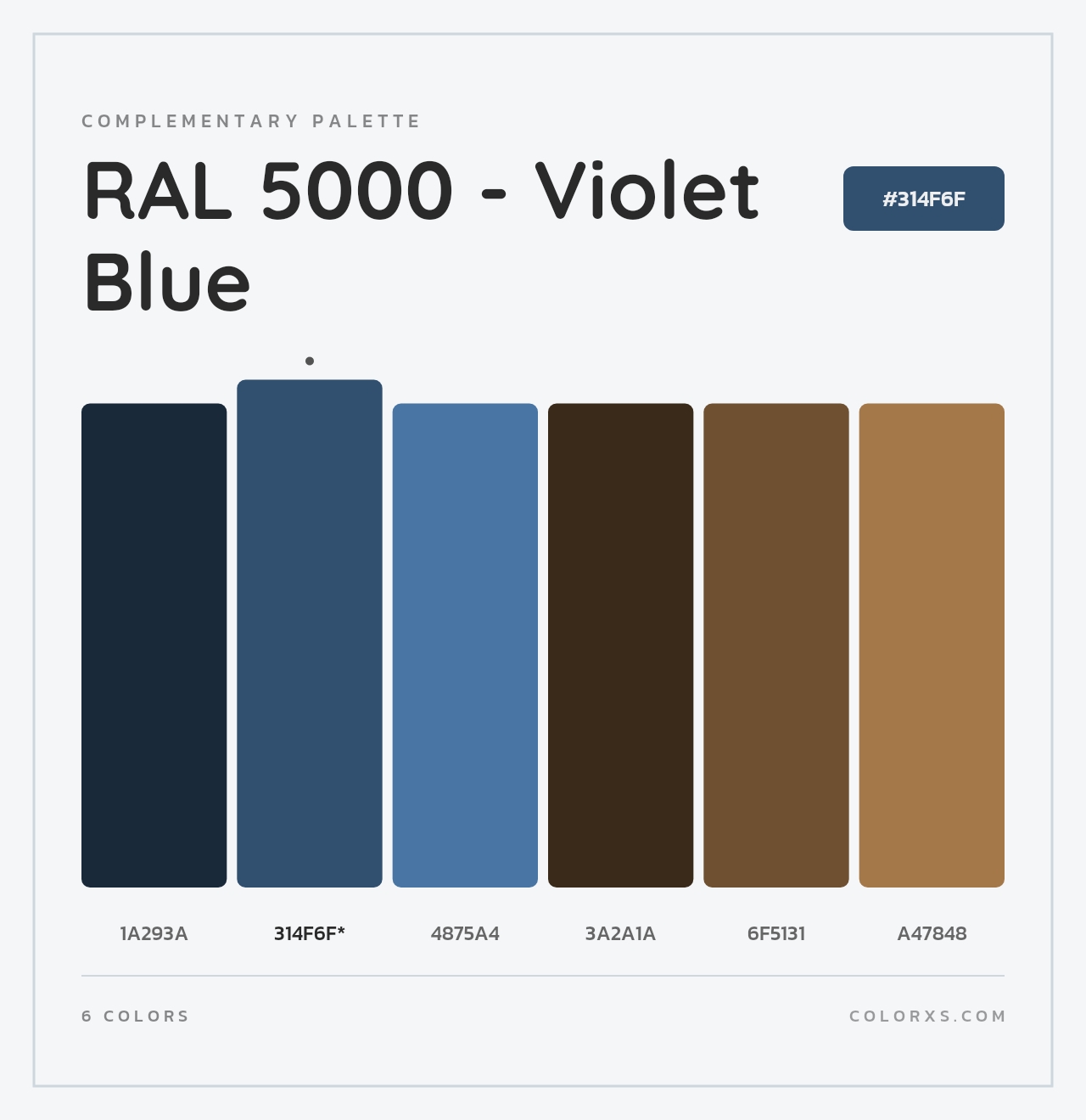 RAL 5000 - Violet Blue - Complementary Color Palette