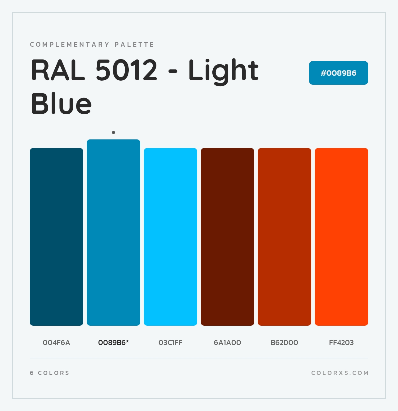 RAL 5012 - Light Blue - Complementary Color Palette
