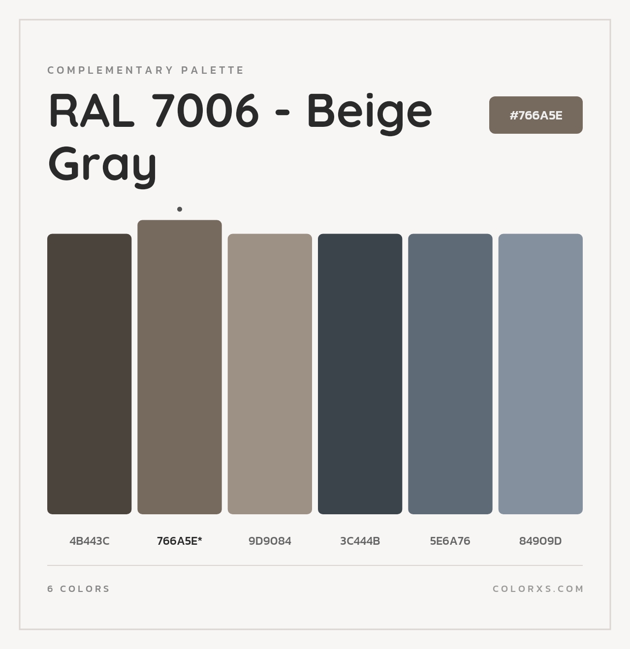 RAL 7006 - Beige Gray - Complementary Color Palette