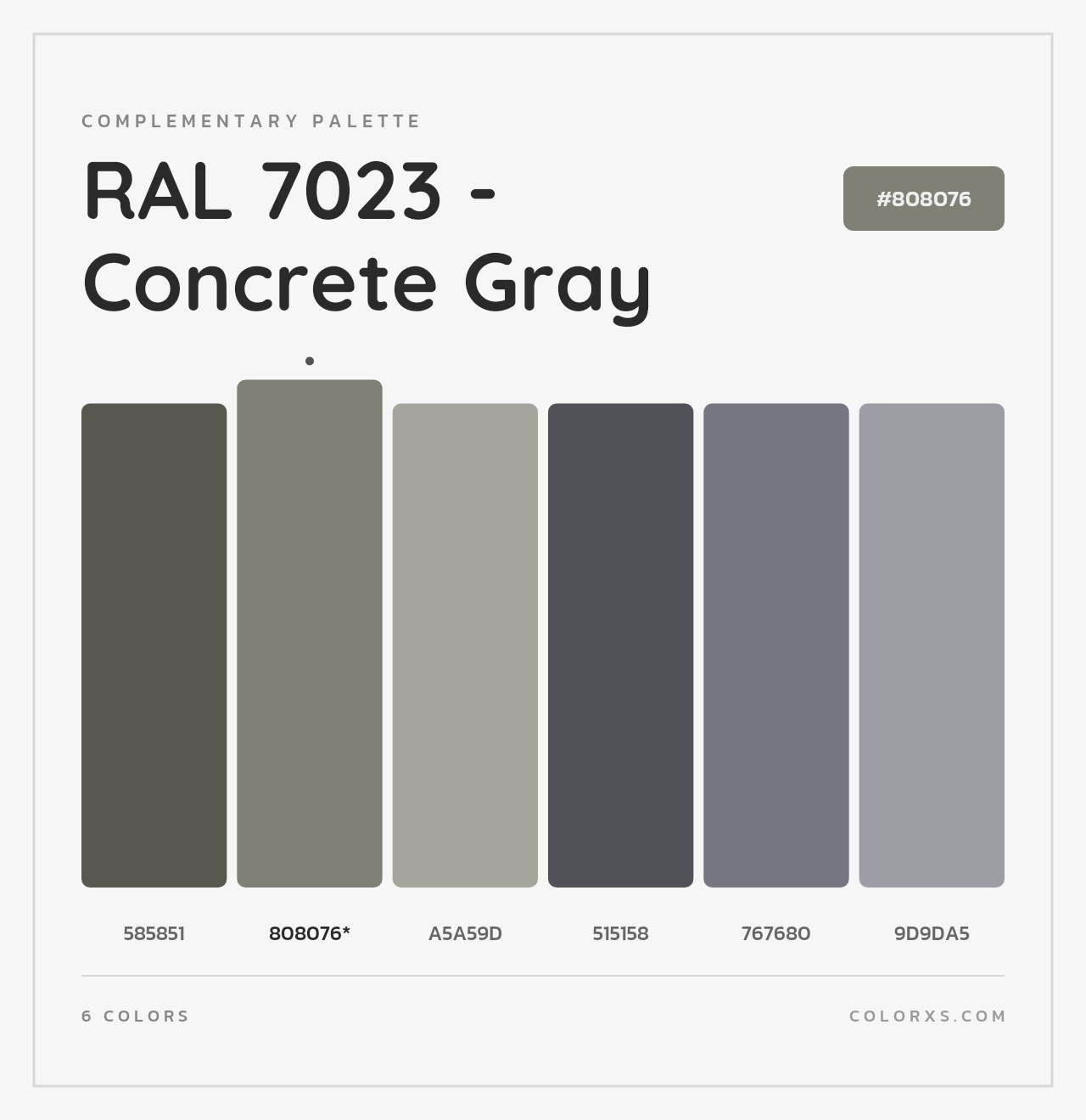 RAL 7023 - Concrete Gray - Complementary Color Palette
