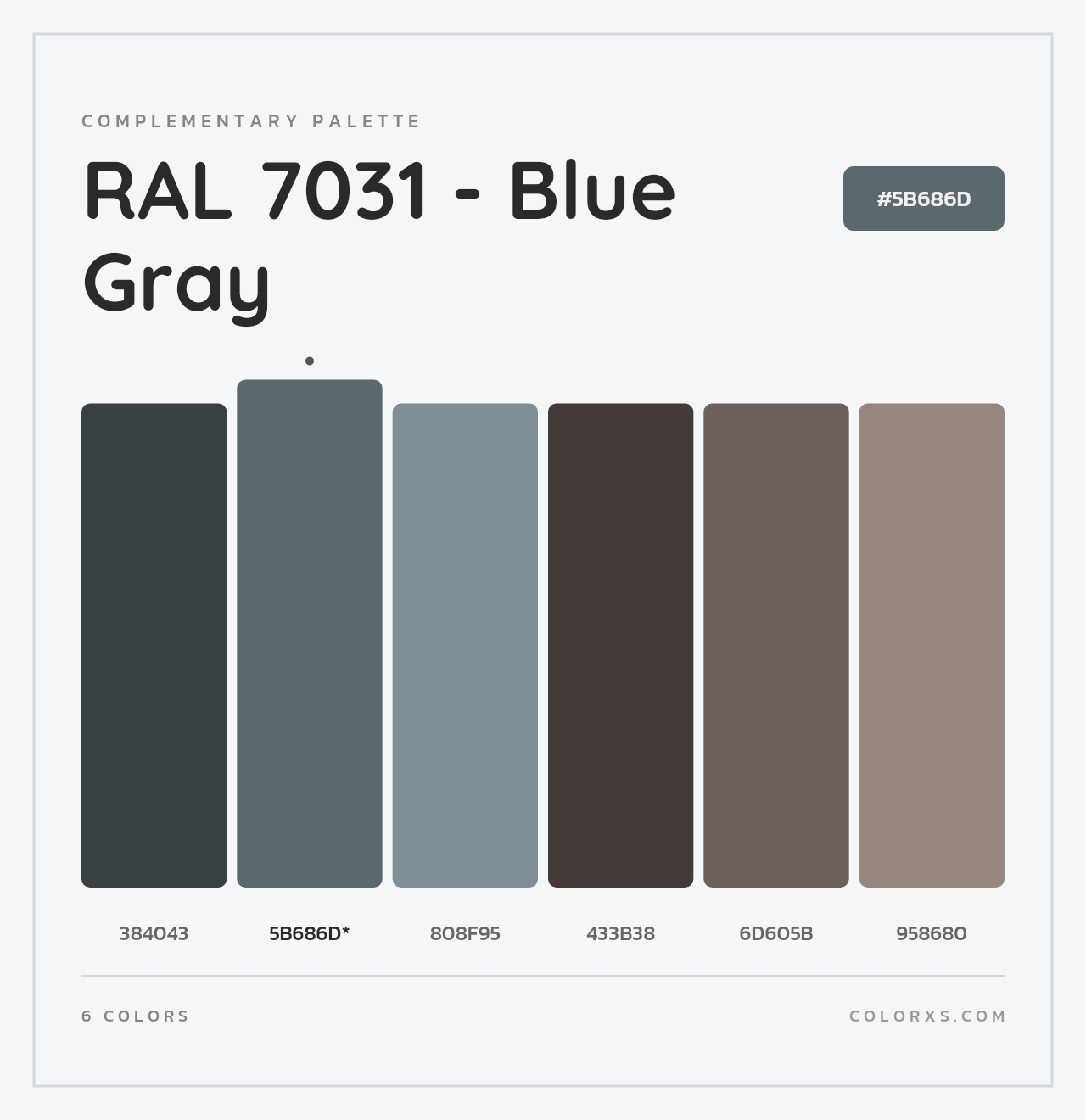 RAL 7031 - Blue Gray - Complementary Color Palette