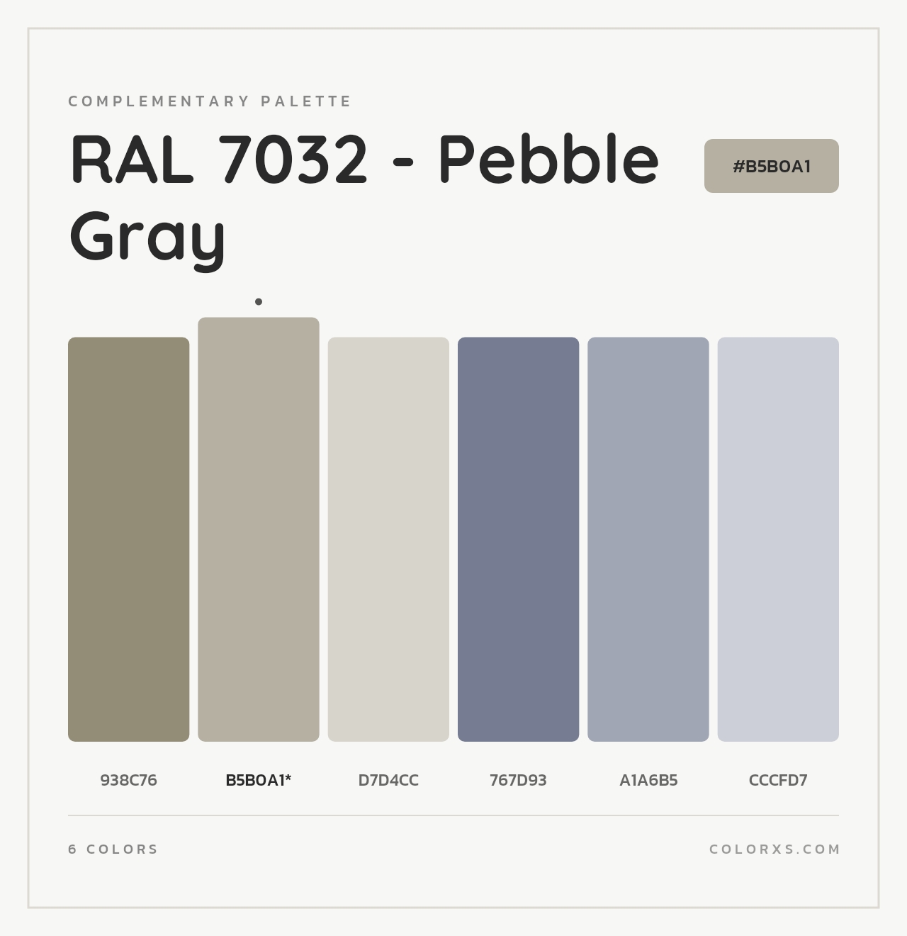 RAL 7032 - Pebble Gray - Complementary Color Palette