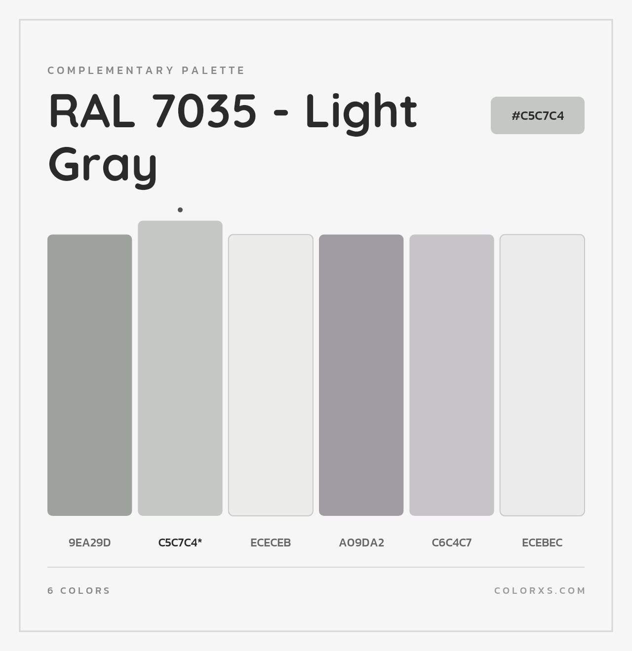 RAL 7035 - Light Gray - Complementary Color Palette