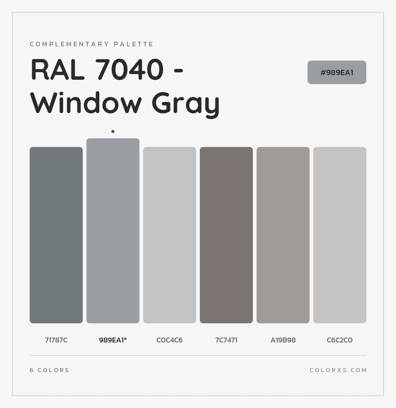 RAL 7040 - Window Gray - Complementary Color Palette