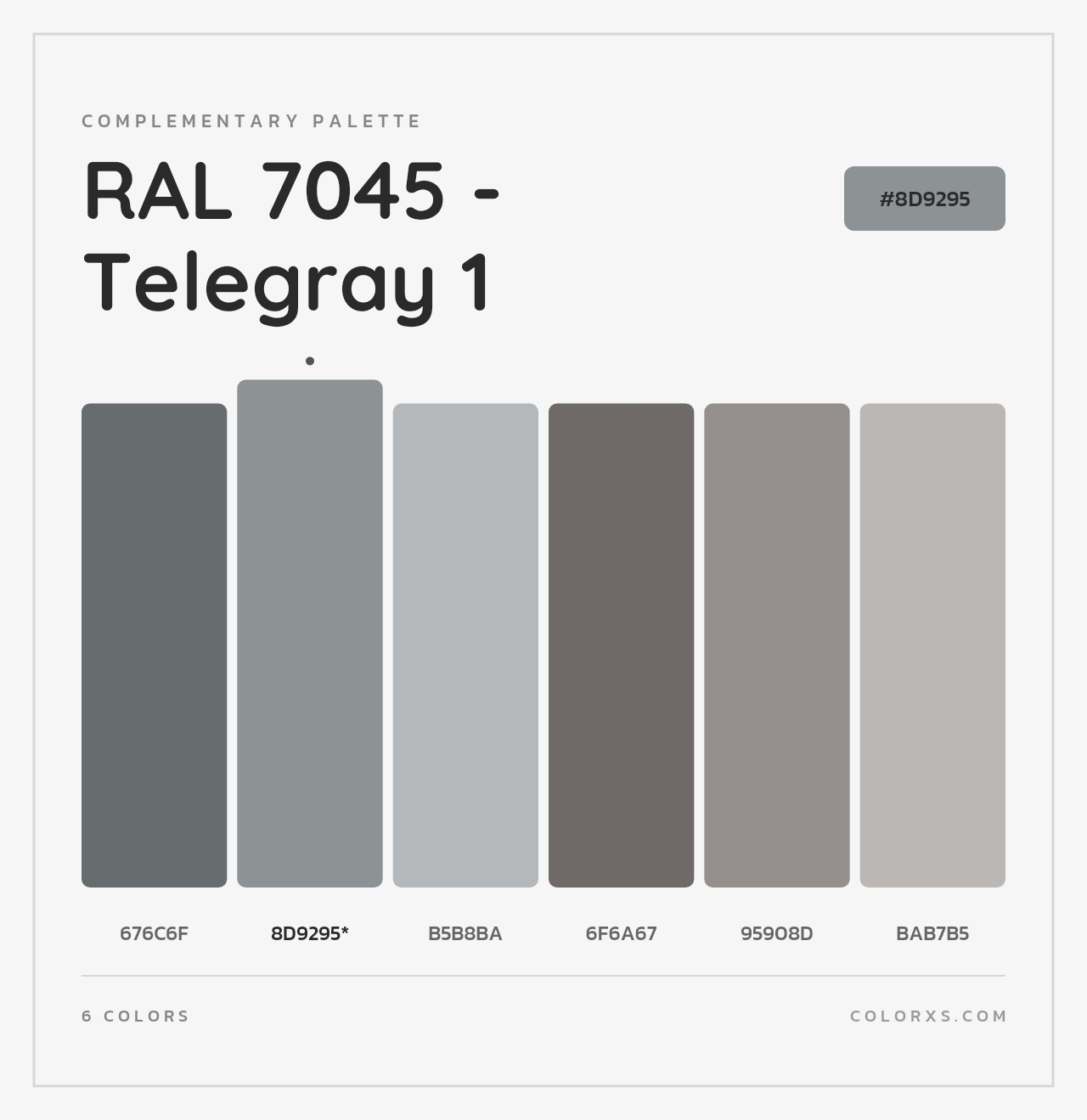 RAL 7045 - Telegray 1 - Complementary Color Palette