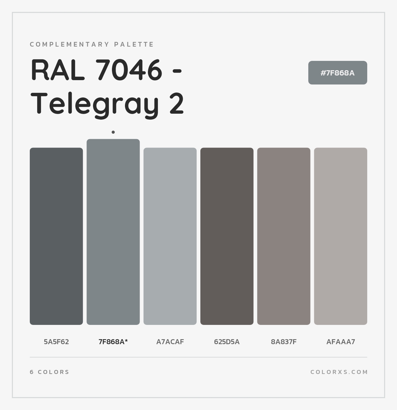 RAL 7046 - Telegray 2 - Complementary Color Palette
