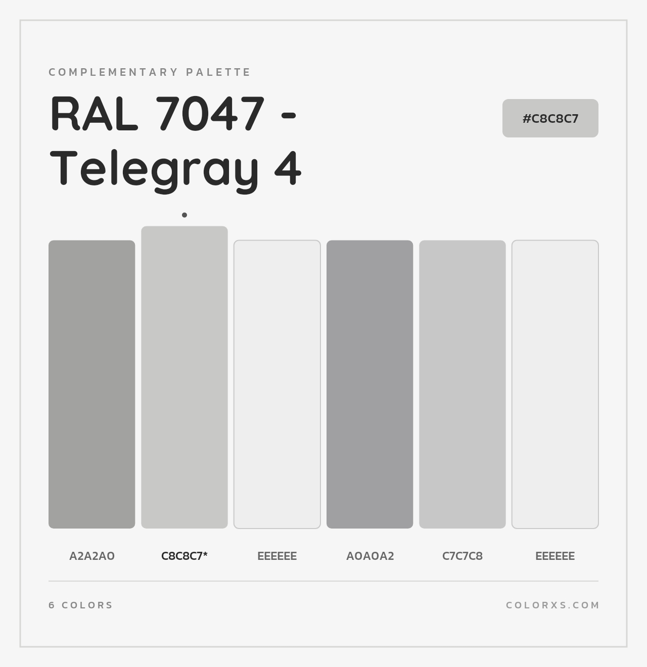 RAL 7047 - Telegray 4 - Complementary Color Palette
