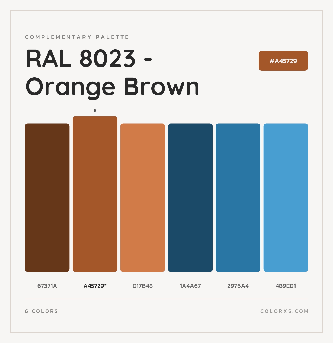 RAL 8023 - Orange Brown - Complementary Color Palette