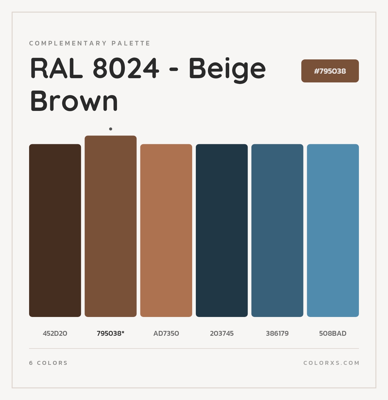 RAL 8024 - Beige Brown - Complementary Color Palette