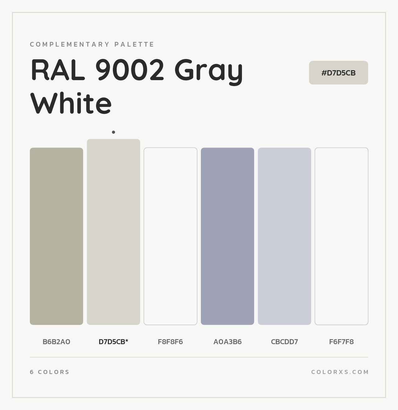 RAL 9002 Gray White - Complementary Color Palette