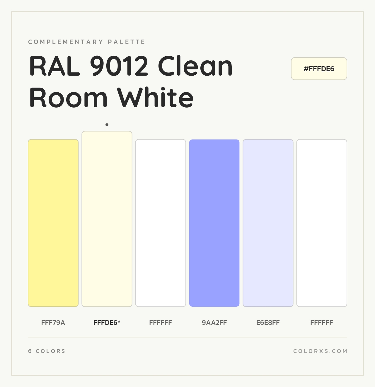 RAL 9012 Clean Room White - Complementary Color Palette