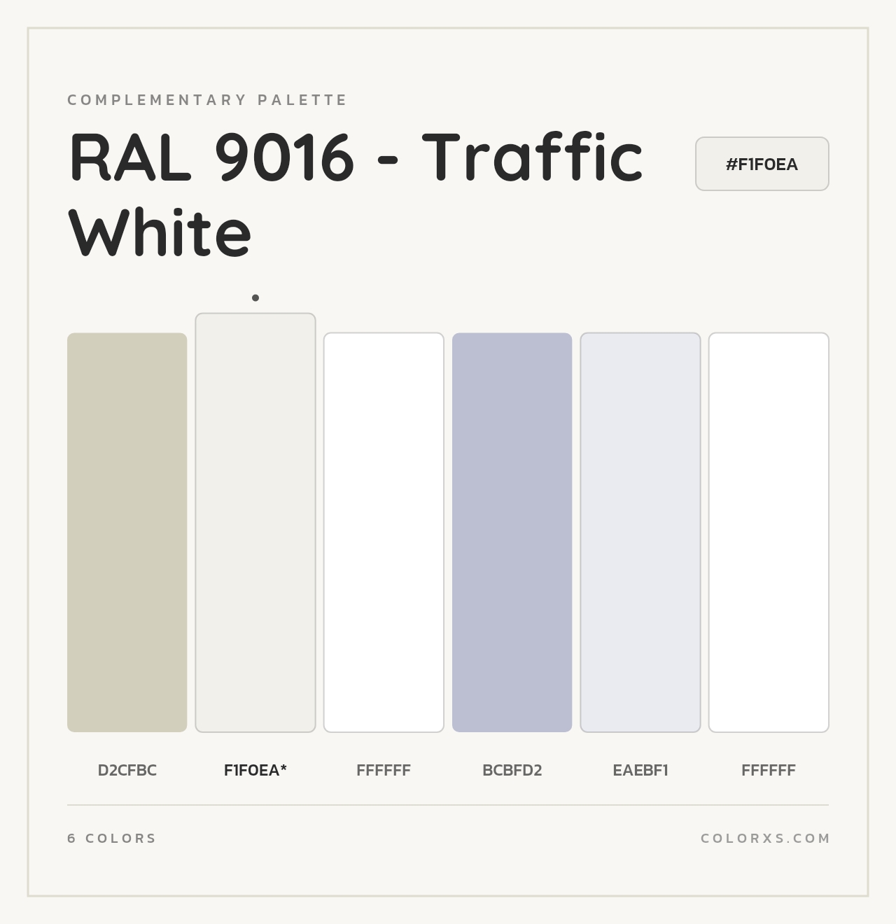 RAL 9016 - Traffic White - Complementary Color Palette
