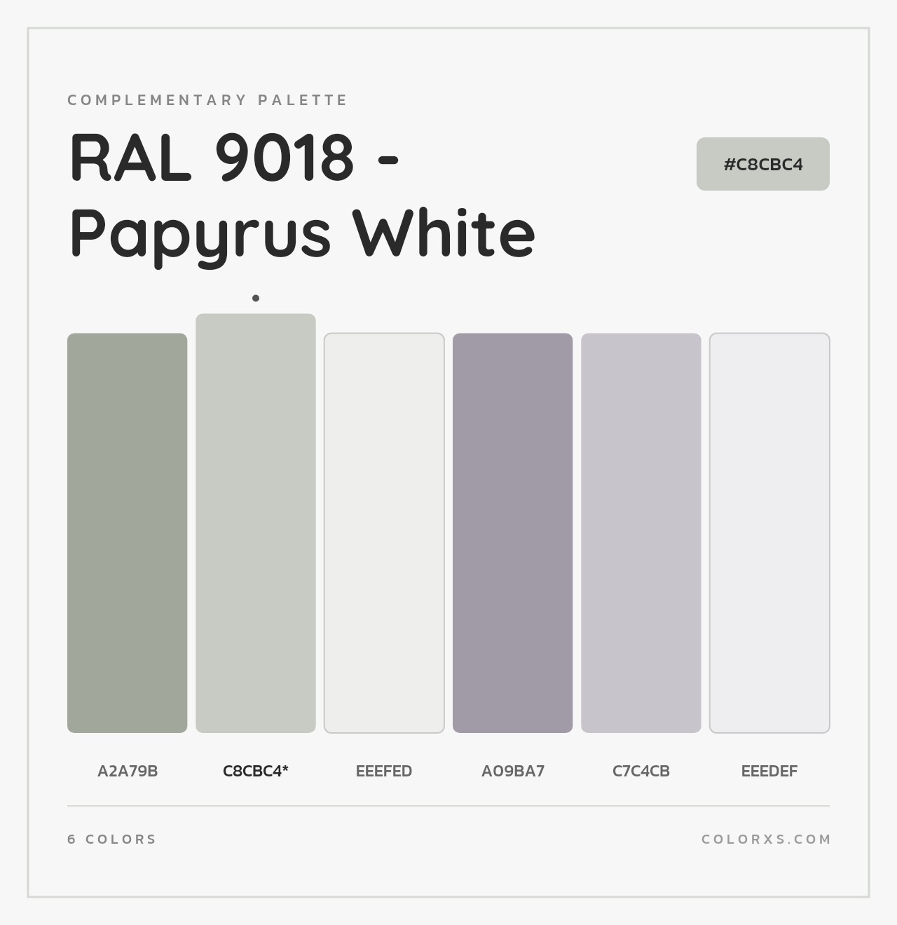 RAL 9018 - Papyrus White - Complementary Color Palette