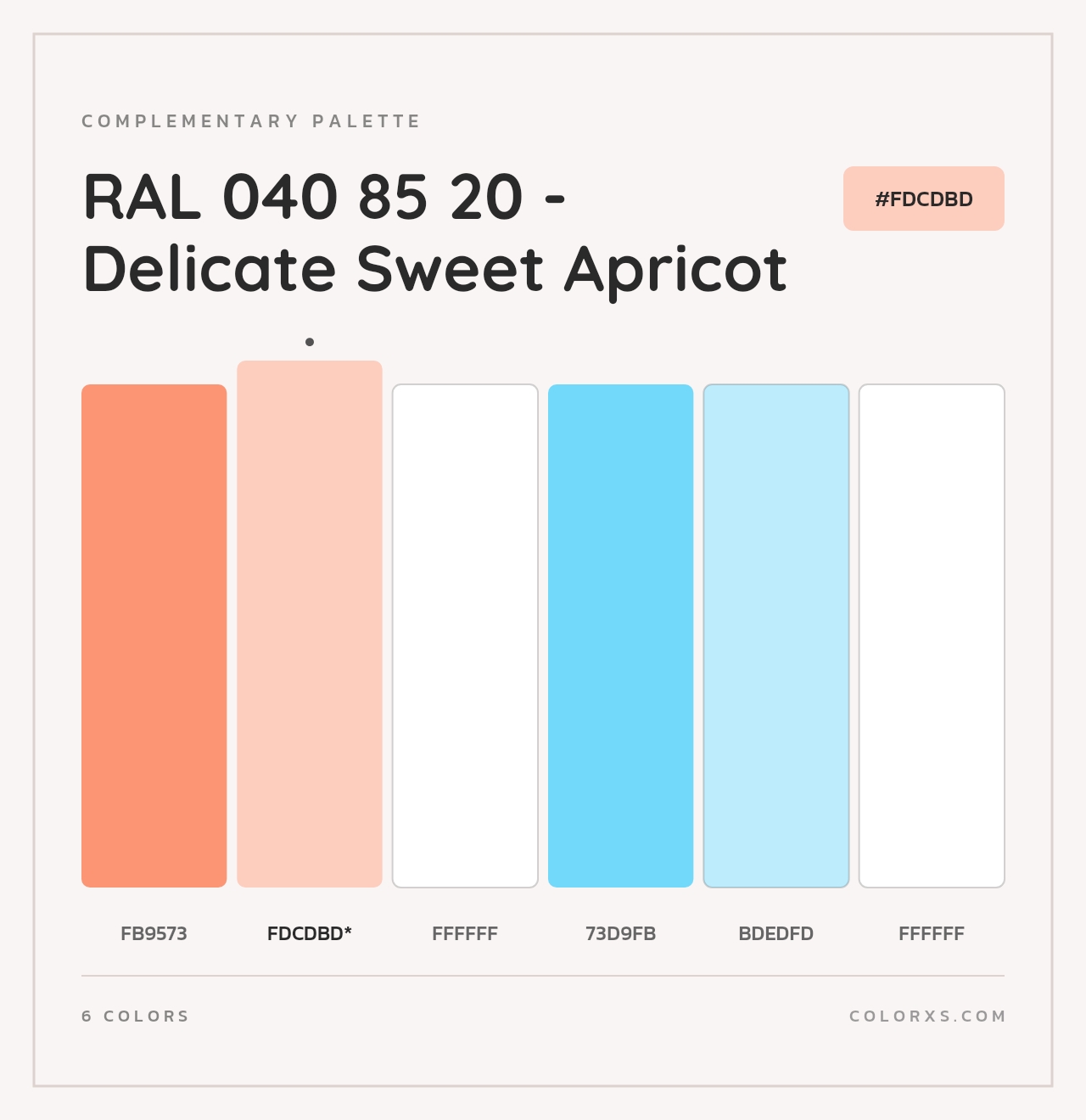 RAL 040 85 20 - Delicate Sweet Apricot - Complementary Color Palette