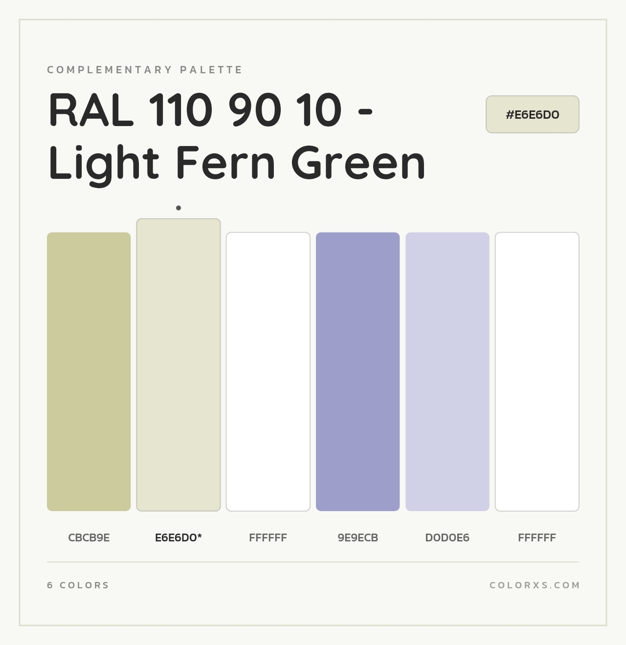 RAL 110 90 10 - Light Fern Green - Complementary Color Palette