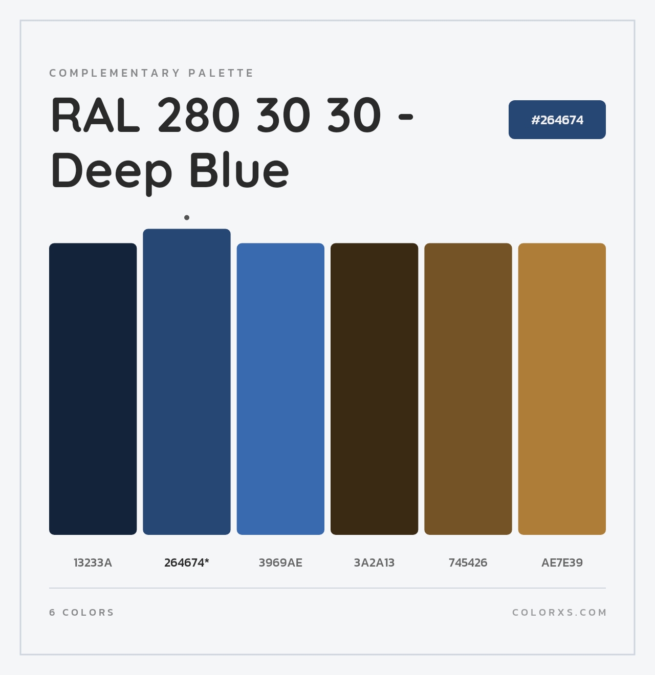 RAL 280 30 30 - Deep Blue - Complementary Color Palette
