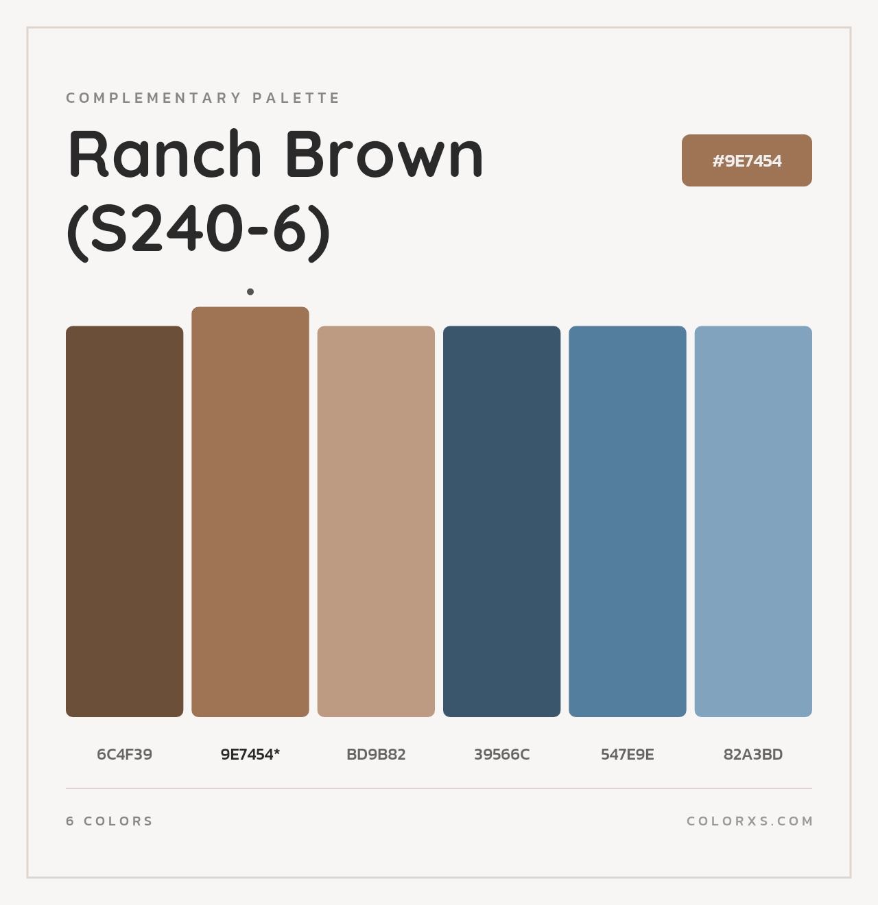 Ranch Brown (S240-6) - Complementary Color Palette
