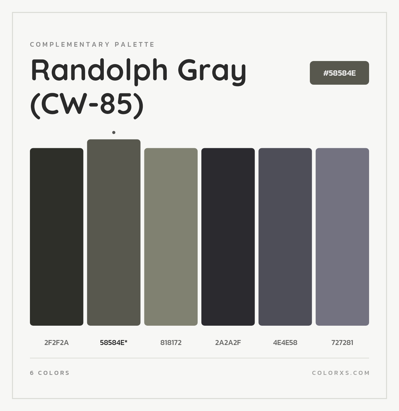 Randolph Gray (CW-85) - Complementary Color Palette