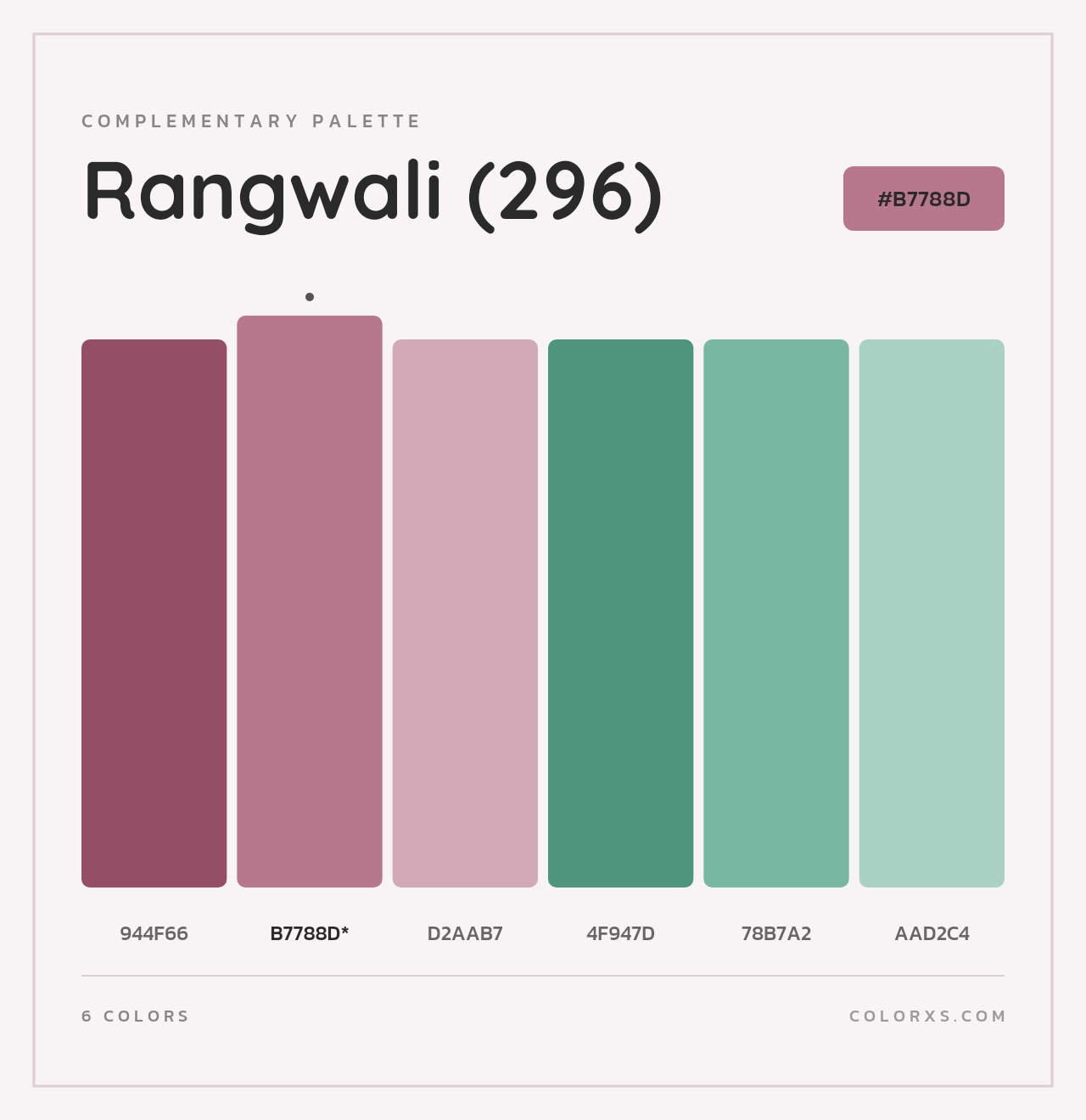 Rangwali (296) - Complementary Color Palette