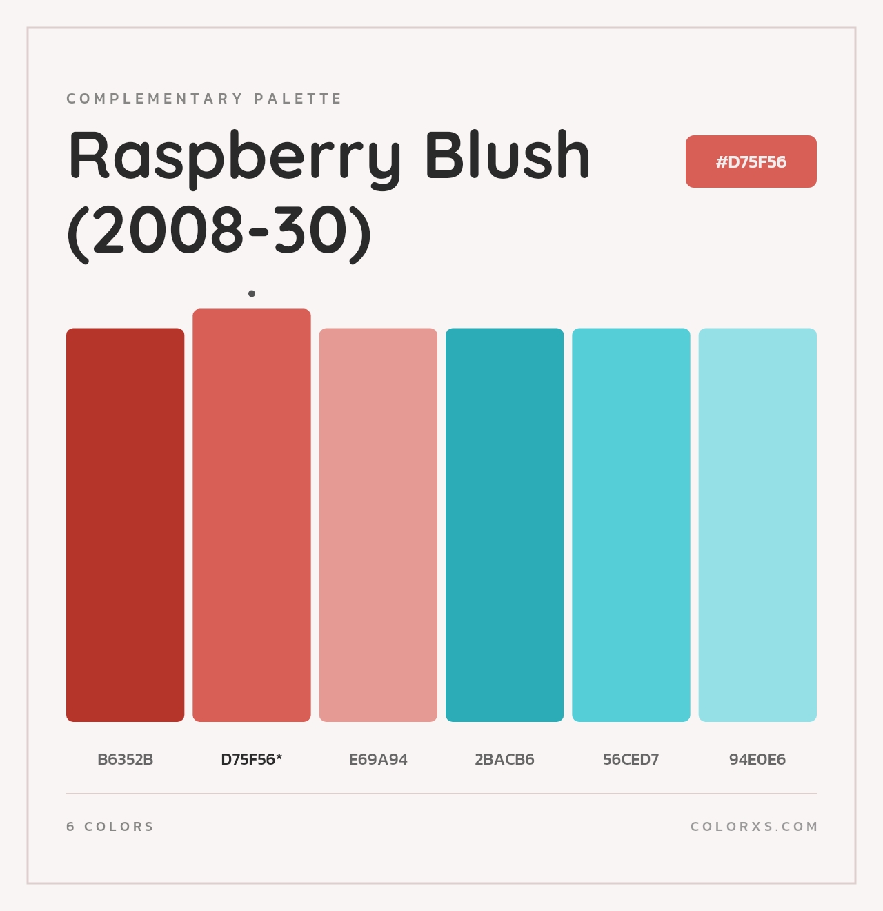 Raspberry Blush (2008-30) - Complementary Color Palette