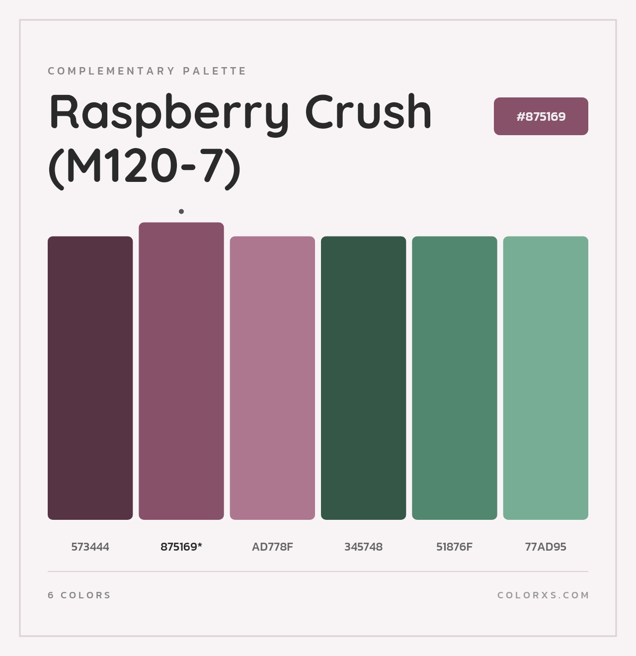 Raspberry Crush (M120-7) - Complementary Color Palette