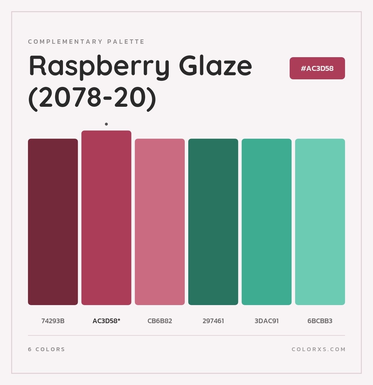Raspberry Glaze (2078-20) - Complementary Color Palette