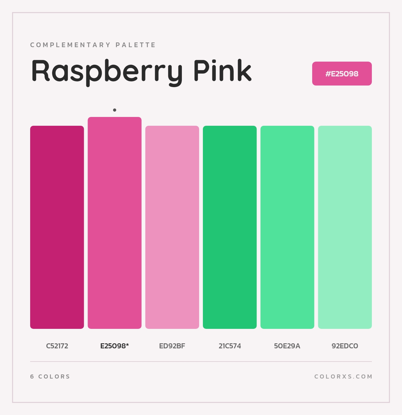 Raspberry Pink - Complementary Color Palette