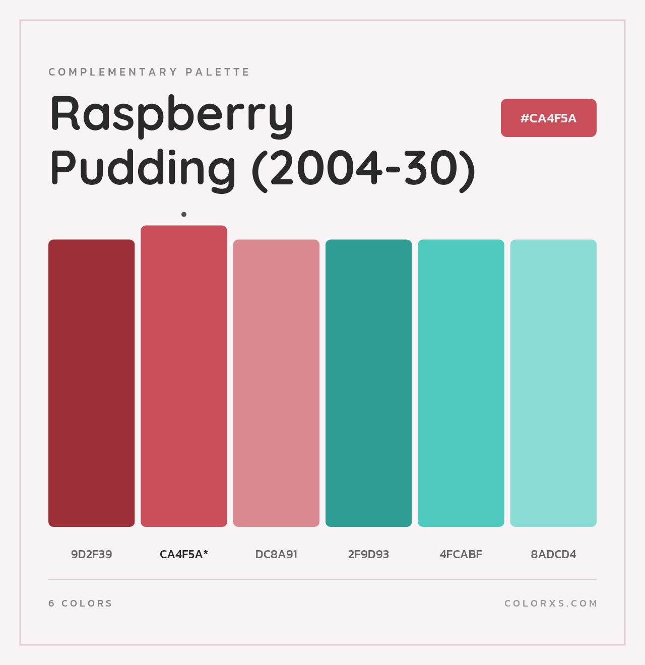 Raspberry Pudding (2004-30) - Complementary Color Palette