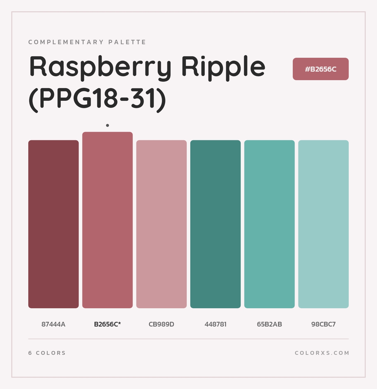 Raspberry Ripple (PPG18-31) - Complementary Color Palette