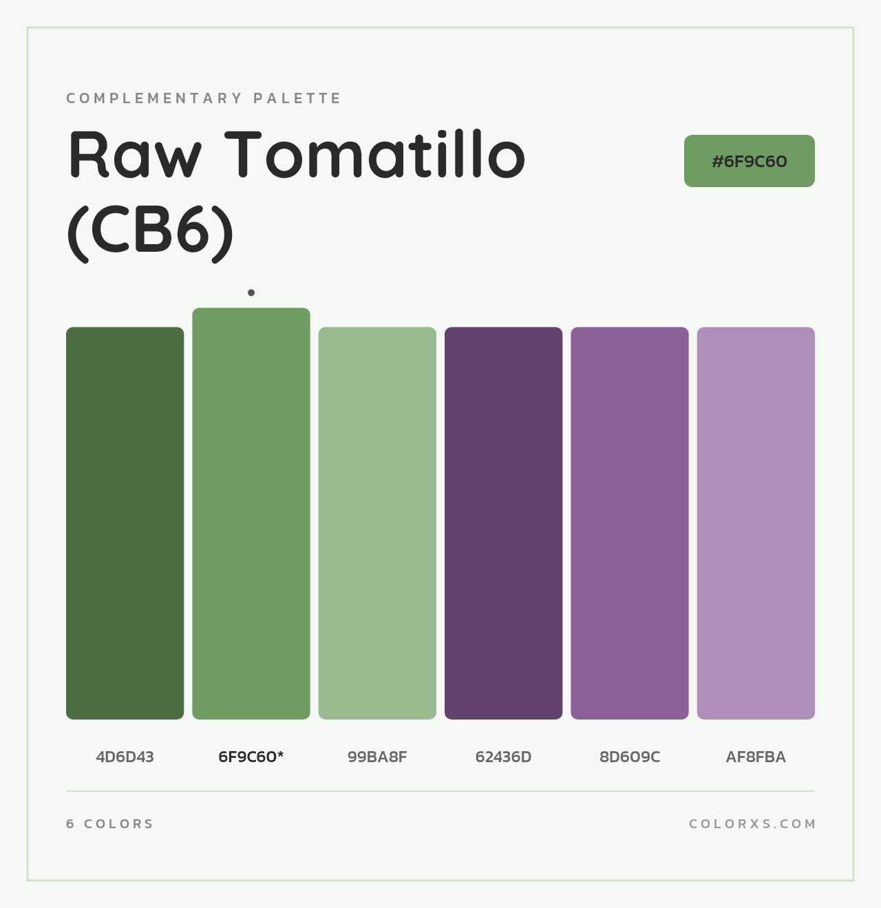 Raw Tomatillo (CB6) - Complementary Color Palette
