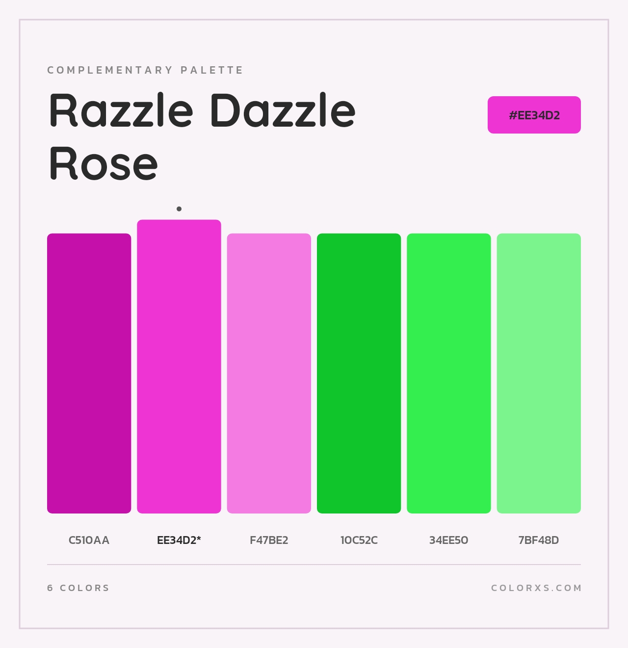Razzle Dazzle Rose - Complementary Color Palette