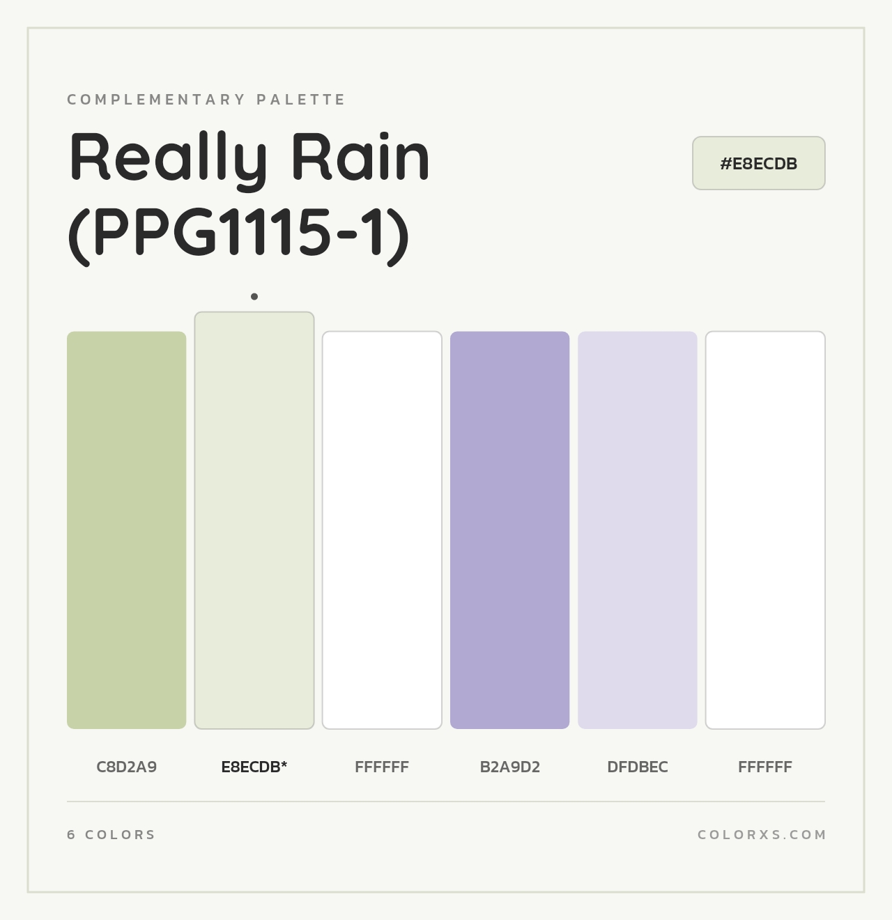 Really Rain (PPG1115-1) - Complementary Color Palette