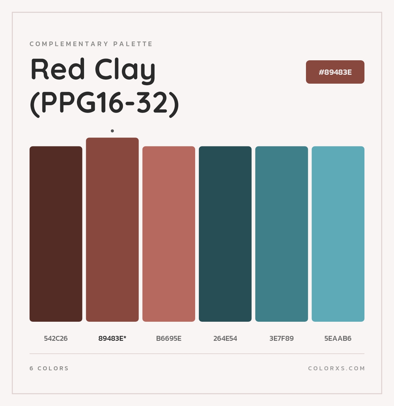 Red Clay (PPG16-32) - Complementary Color Palette