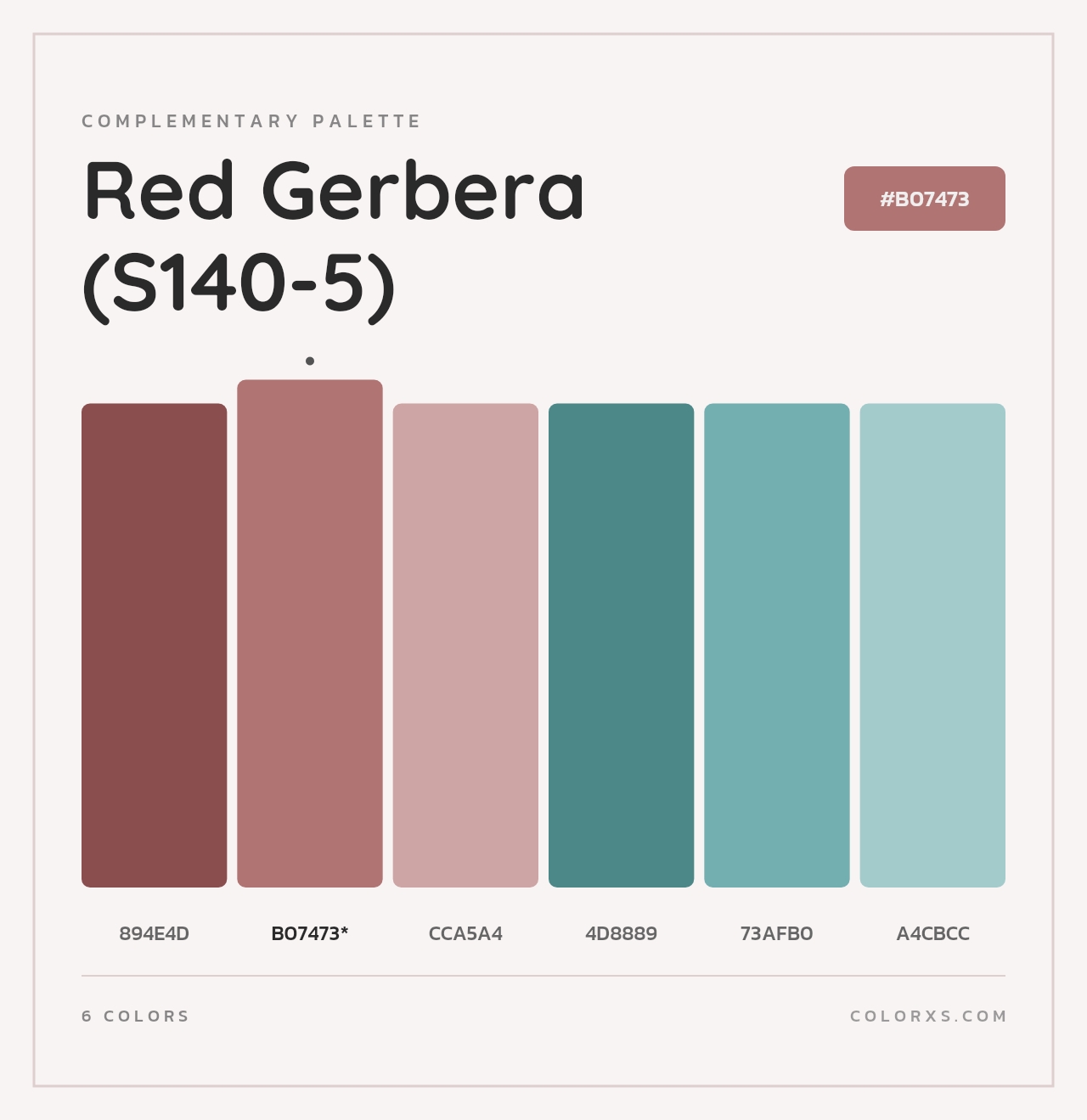 Red Gerbera (S140-5) - Complementary Color Palette
