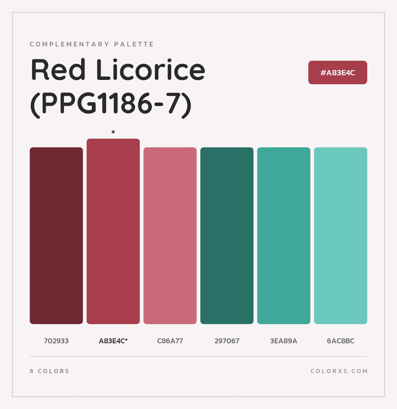 Red Licorice (PPG1186-7) - Complementary Color Palette
