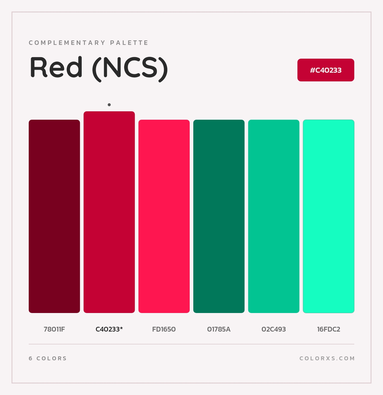 Red (NCS) - Complementary Color Palette