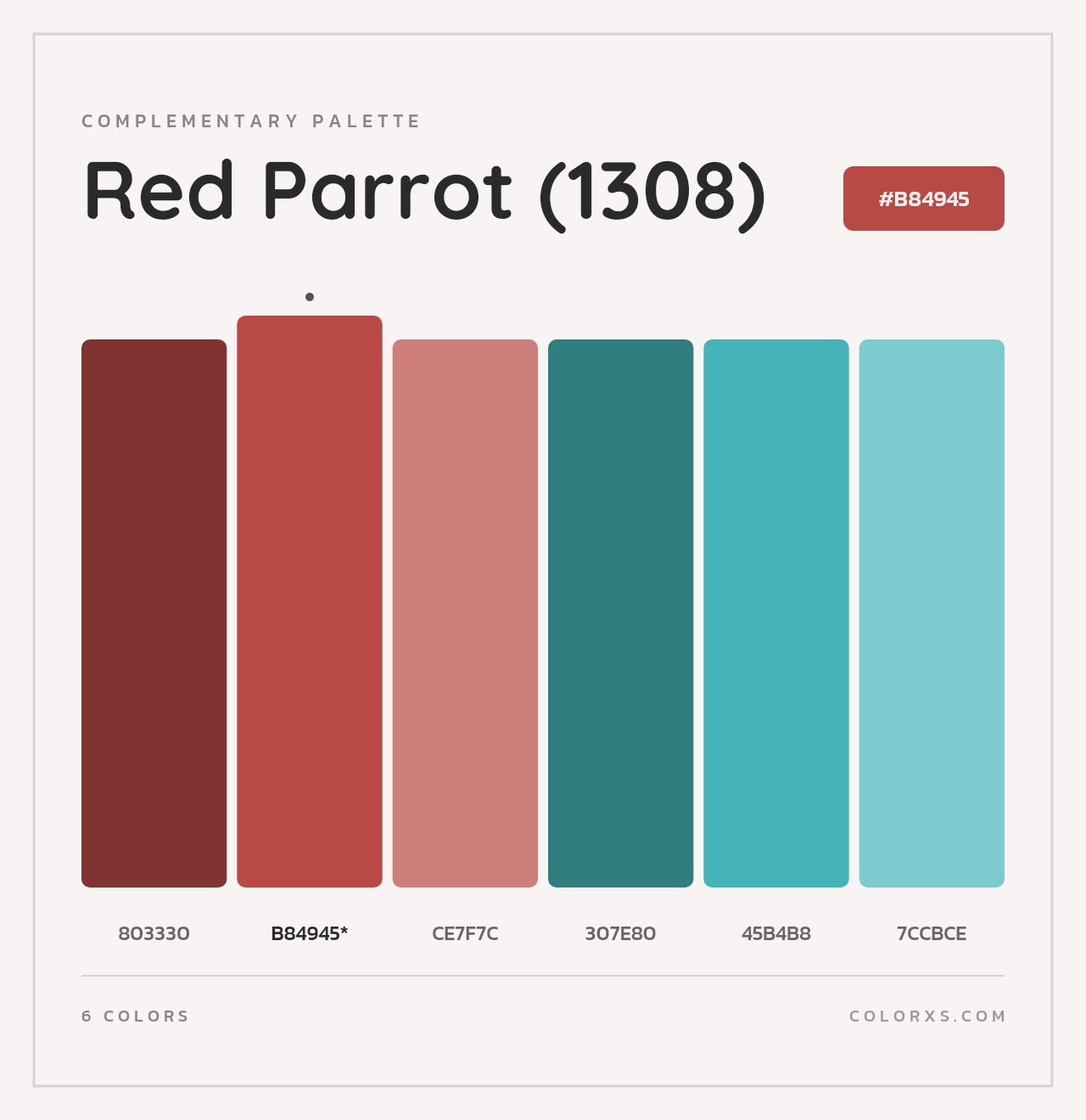 Red Parrot (1308) - Complementary Color Palette