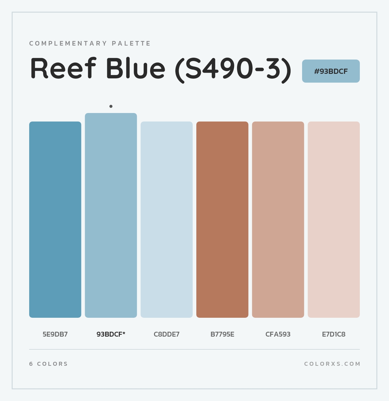 Reef Blue (S490-3) - Complementary Color Palette