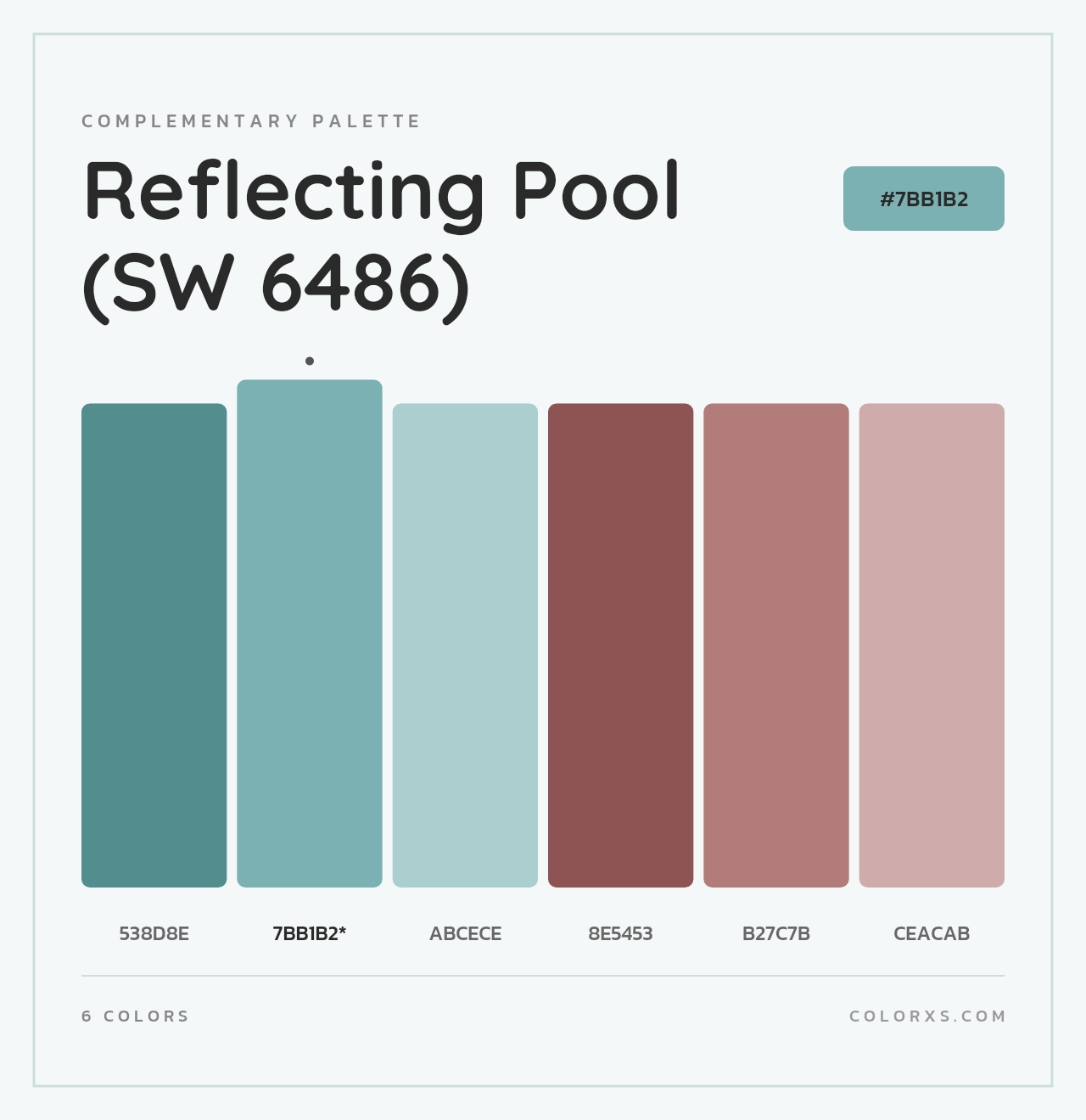 Reflecting Pool (SW 6486) - Complementary Color Palette
