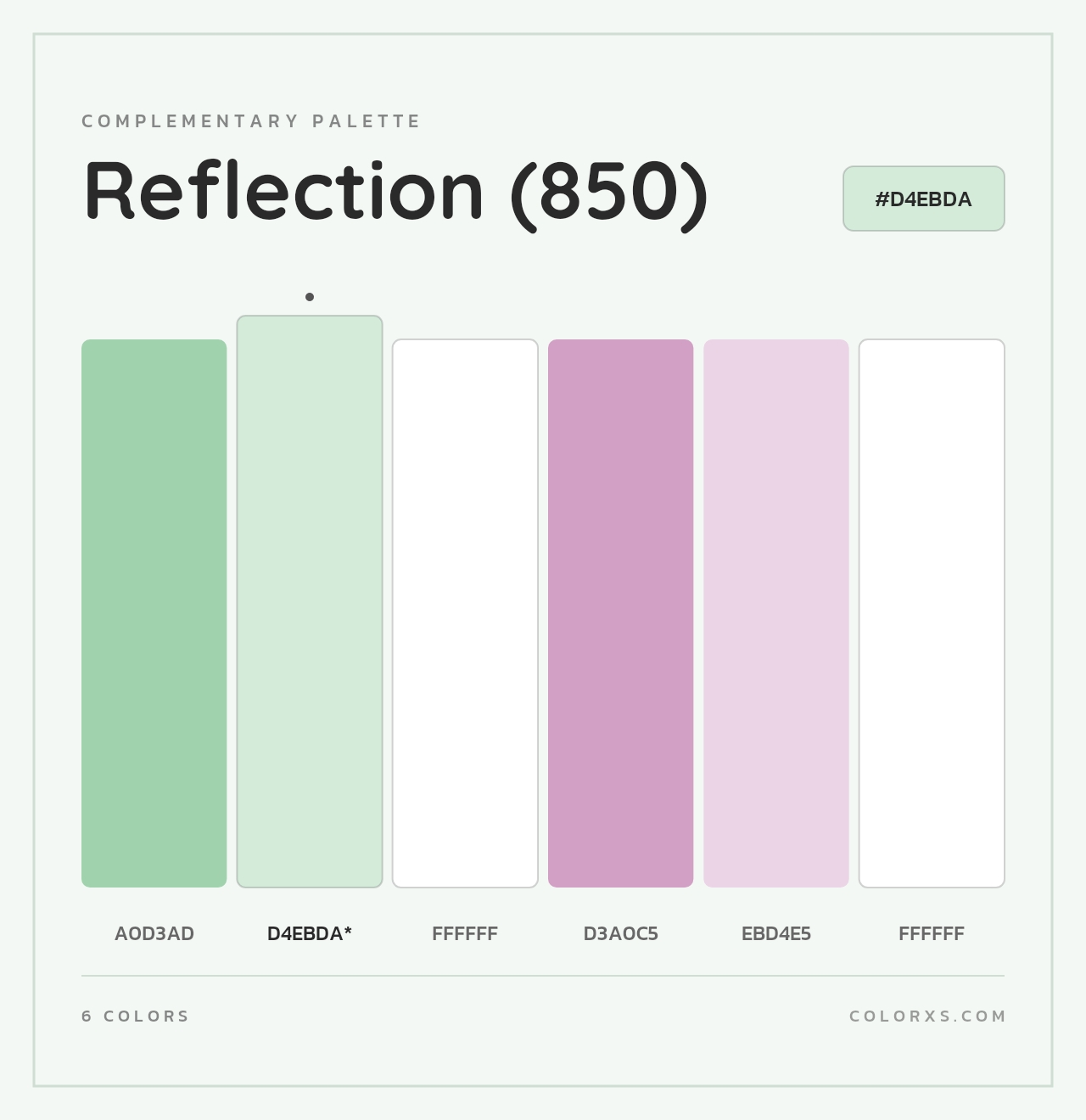 Reflection (850) - Complementary Color Palette