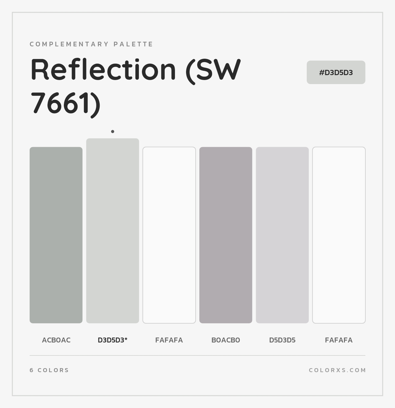Reflection (SW 7661) - Complementary Color Palette