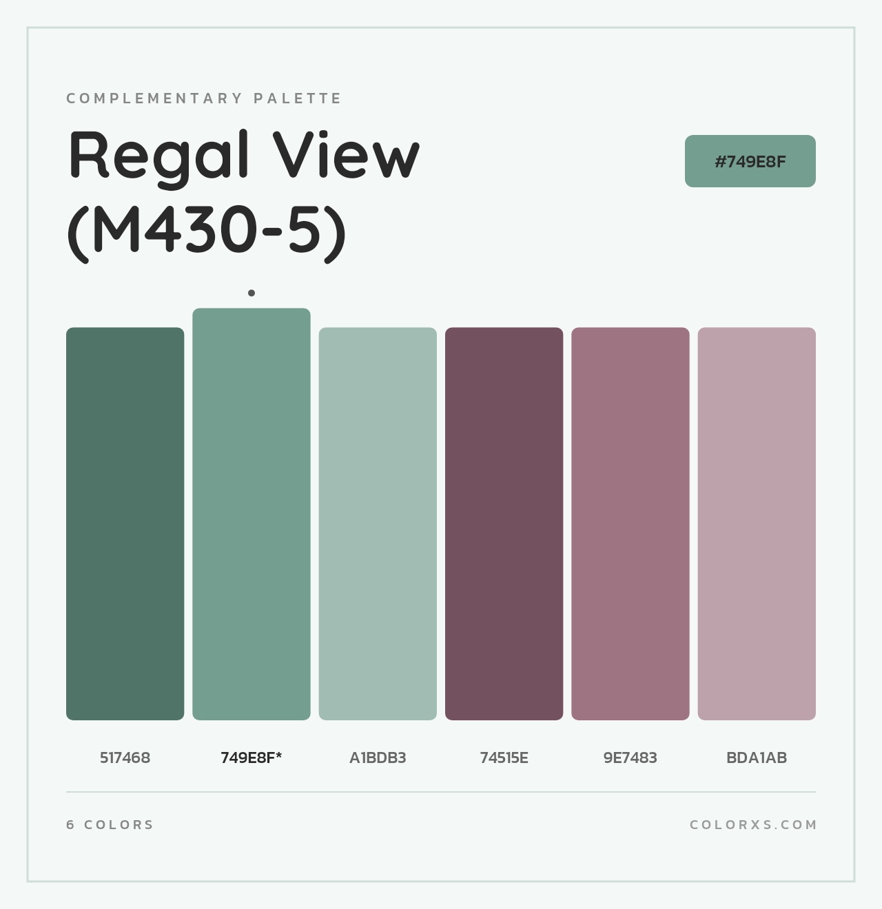 Regal View (M430-5) - Complementary Color Palette