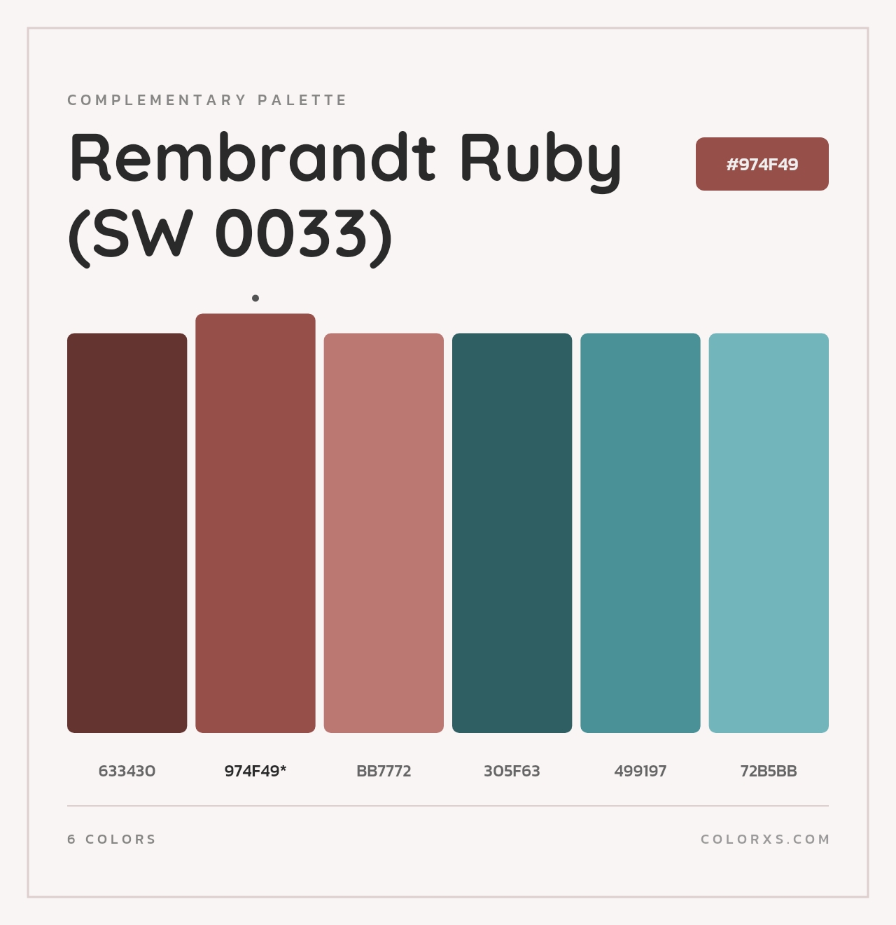 Rembrandt Ruby (SW 0033) - Complementary Color Palette
