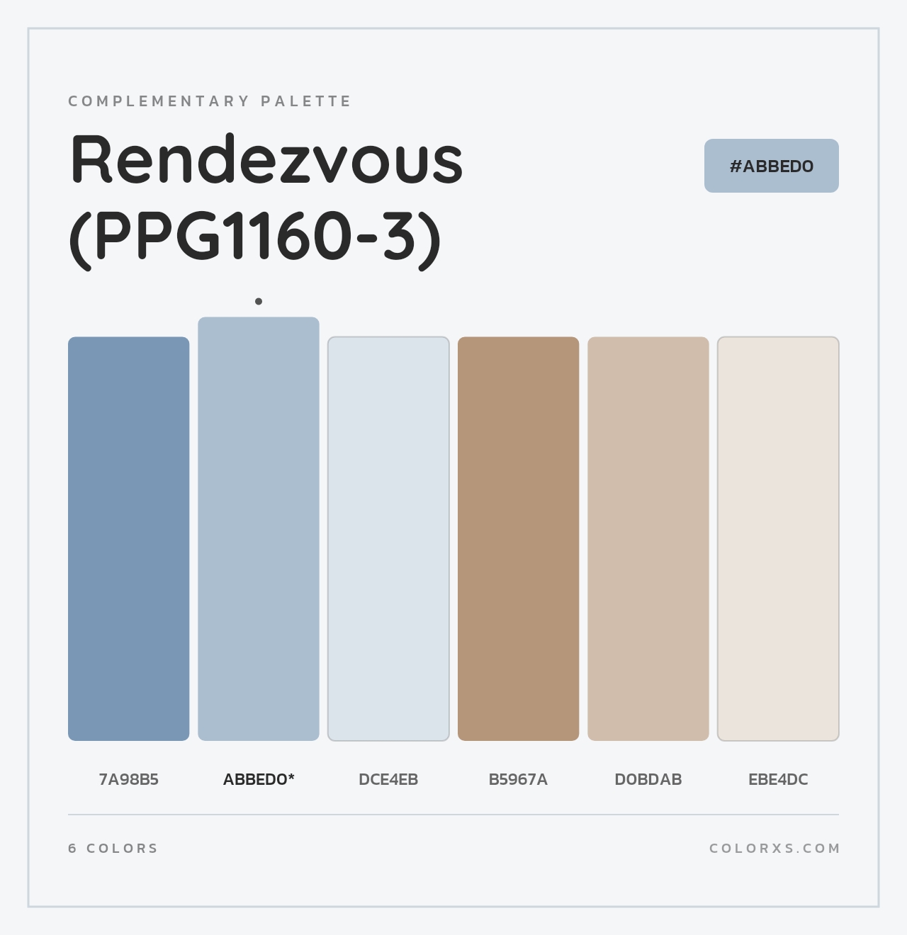 Rendezvous (PPG1160-3) - Complementary Color Palette
