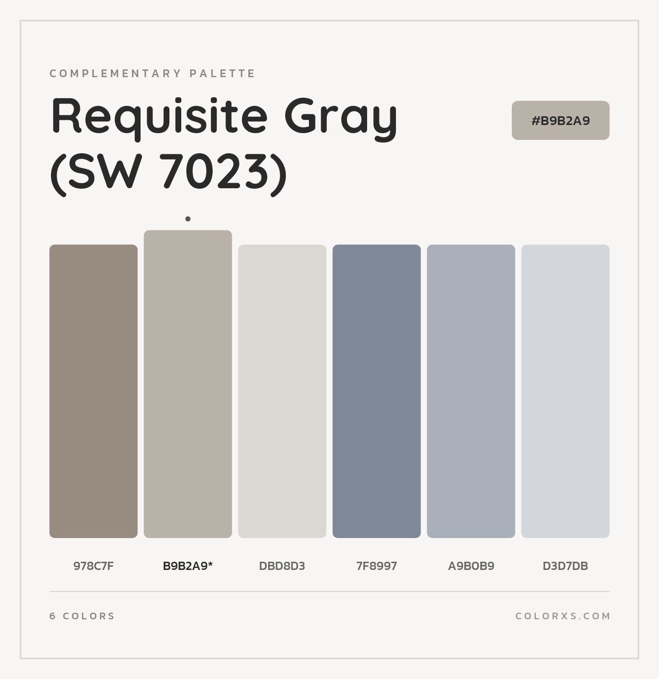 Requisite Gray (SW 7023) - Complementary Color Palette