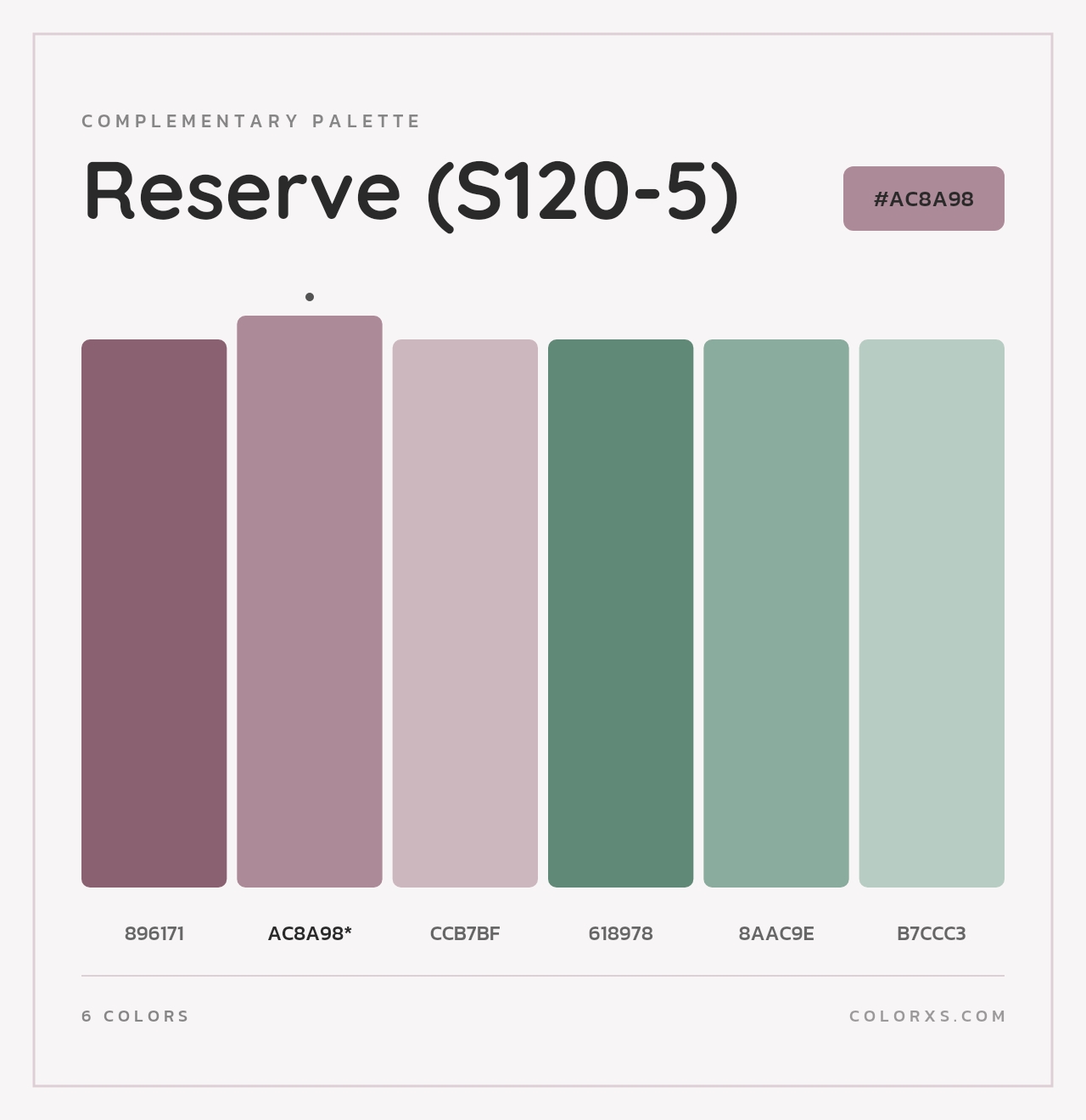 Reserve (S120-5) - Complementary Color Palette