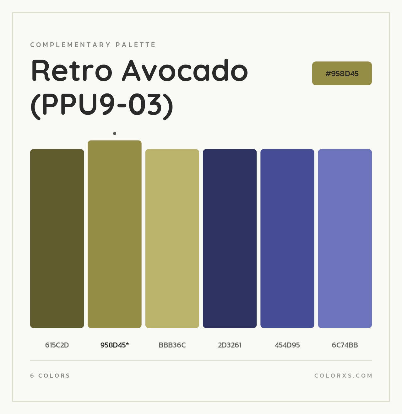Retro Avocado (PPU9-03) - Complementary Color Palette